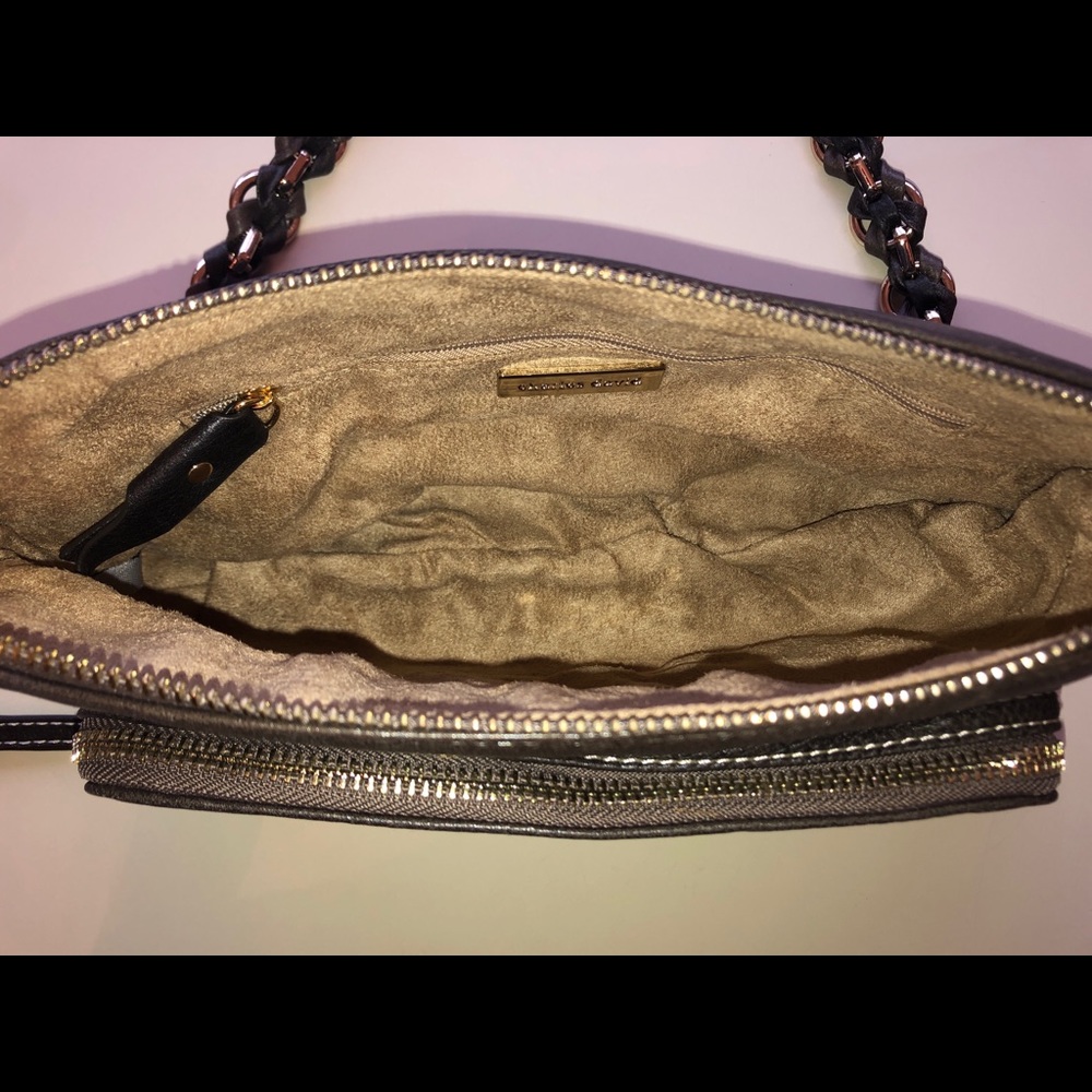 Charles David NWT Ash Brown Leather Shoulder Bag - Picture 3 of 6